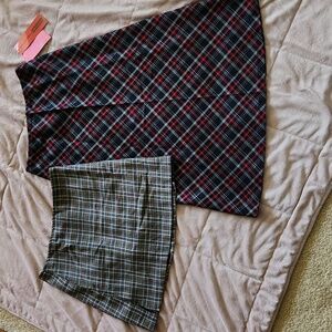 Y2k two plaid skirts bundle - Vintage women Sz XS/S - 1 midi skirt, 1 miniskirt